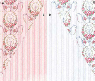 Dollhouse Miniature Wallpaper, Ogden's Floral, Pink
